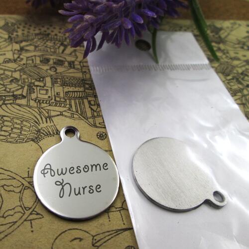 20pcs--"Awesome Nurse "stainless steel charms more style for choosing DIY Charms pendants for necklace