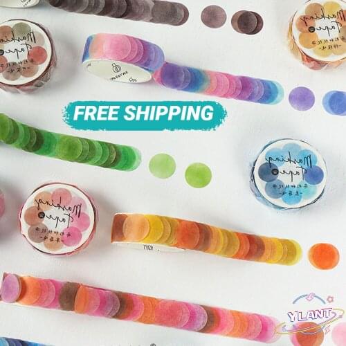 100PCS/Roll Multi-Color Shaped Washi Tape Candy Sticky Paper Fruit Tape Masking Sticker Photo Scrapbooking Decor DIY Crafts