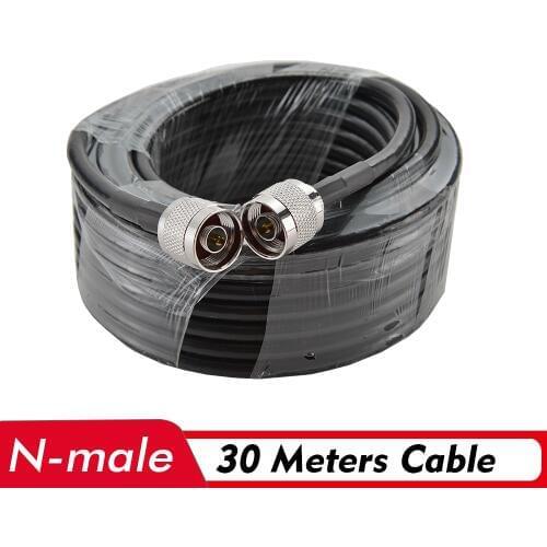 30 Meters Coaxial Cable N Male Connector Low Loss 50-5 Black 30M Cable for 2G 3G 4G Cell Phone Signal Booster Repeater Amplifier
