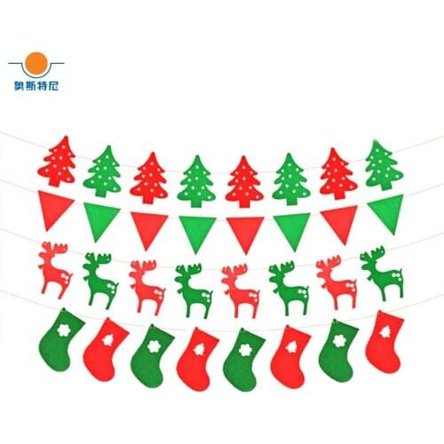 4pcs Christmas tree decorations Christmas Tree flags&Christmas tree hand flags&Christmas Bunting Flag