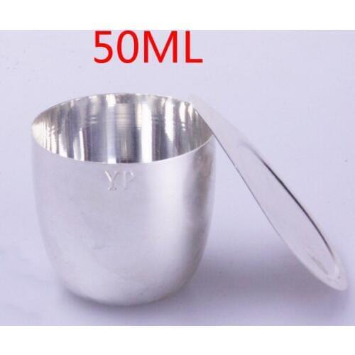 50ML 99.99% purity 50g weight sliver crucible then crucible argentum Cauldron pot With a lid used for laboratory