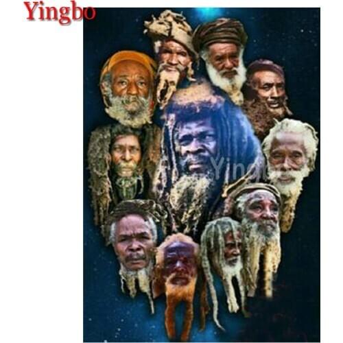 African old man portrait art Diamond Painting Cross Stitch Diamond Embroidery 5D DIY Picture Of Rhinestone Home Decor