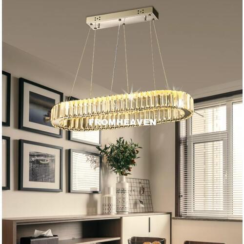 Free Shipping Modern L70cm W26cm Art Decora 90-265V Modern Style Design LED Crystal Hanging Lamp Luster AC Crystal Pendant Light