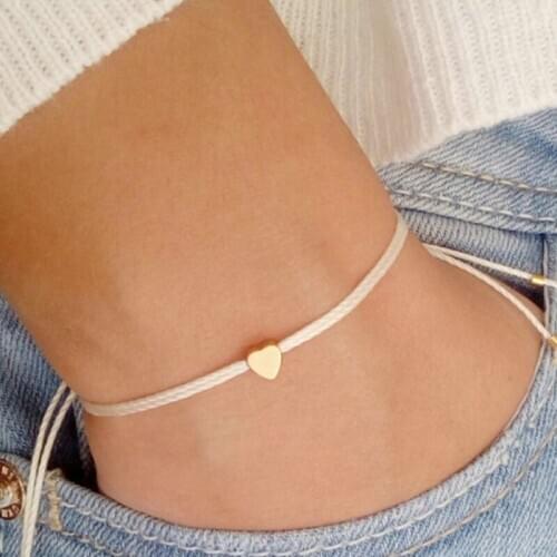 Fashion Simple Design Heart-shaped Woven Bracelet Elegant Womens Party Charm Bracelet Jewelry Sweet Girl Accessories Gift