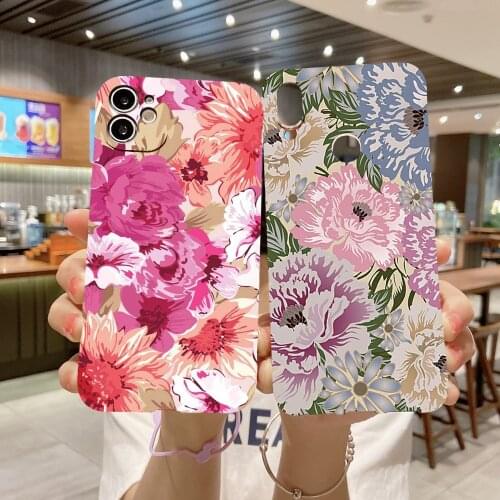 Phone Case For Samsung Galaxy A51 A21 A21S A31 A41 A11 A01 4G A71 5G Hand Painted Flowers Retro Soft Silicone Back Phone Cover