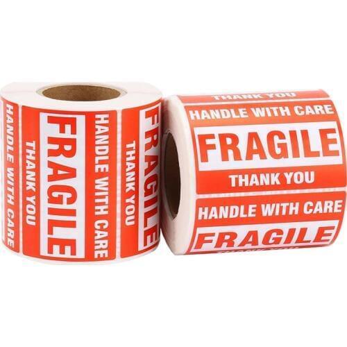 CNIM Hot 1 Roll/500Pcs Sticker Fragile Warning Sticker Handle With Care Keep Dry Express Label
