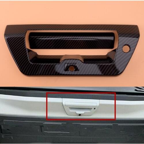 2pcs/Set Carbon Fiber Print Tailgate Door Handle Decor Cover Trim Decorative Bowl fit for Ford F150 2017 2018 2019 2020