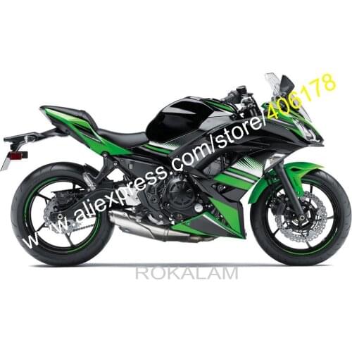 For Kawasaki Ninja 650R ER-6F ER 6F 2017 2018 2019 ER6F 650 17 18 19 Green Black Aftermarket Fairing Kit (Injection Molding)