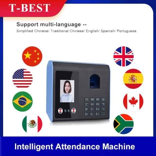 Intelligent Attendance Machine Face Fingerprint Password Recognition Mix Biometric Time Clock for Employees