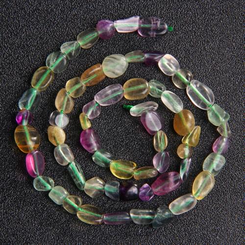 Natural Irregular Colorful Fluorite Stone Beads 6-8mm Loose Spacer Beads For Jewelry Making DIY Bracelet Necklace 15"Strand