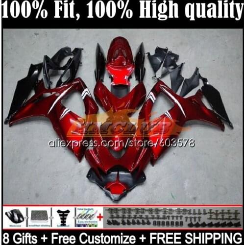 Injection For SUZUKI GSXR 600 750 CC GSXR-750 K6 750CC 5CL.15 GSXR750 GSXR-600 06 07 GSXR600 2006 2007 OEM Fairing Wine red