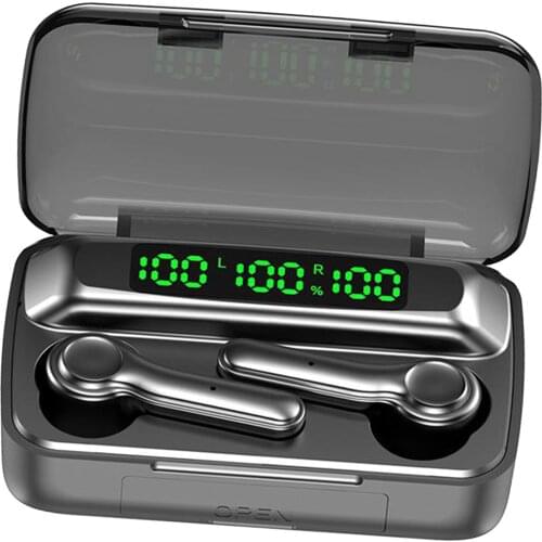 IPX7 Touch Control Bluetooth Headphone & Charging Case LED Display Earphones