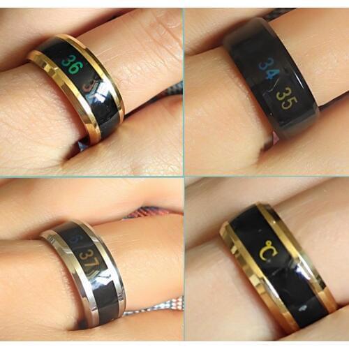 Wholesale 30pcs New Mood Rings Color Change Emotion Sense Intelligent Temperature Ring 316L Stainless Steel Rings Cool Jewelry