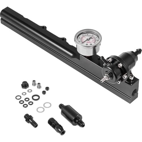 High-Flow Fuel Rail Kit Fuel Pressure Regulator Gauge & Fuel Rail B16 B18 B20 Si LS GSR B-Series FPR FR Auto Car Accessories