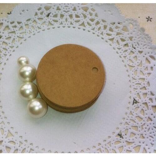 Kraft/ White/ Black 500pcs/lot Size 3.5*3.5cm Small Round Hang Tag/ Blank Paper Candy Box Decoration/ Gift Tag