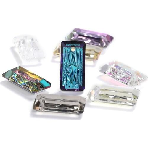 10x20mm Glitter Glass Crystal Rhinestones Rectangle Shape Crystals Garment Accessories Shiny Jewelry Decoration Stones