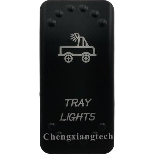 Laser Etched - TRAY LIGHTS - Led Backlit Rocker Switch Cap for Car Boat Truck Rv Switch Auto DIY Replacing, Cover Only