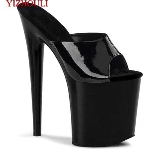 Summer 20-centimeter stiletto slippers, sexy 8-inch heels, spray-painted soles, party shoe clubs, pole dancing shoes