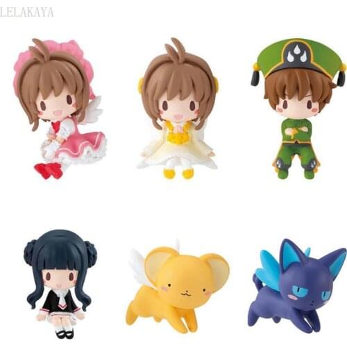 Lovely Japanese Anime Action Figure Card Captor Sakura pink moon data cable protective case PVC Mini ornaments Toys collection