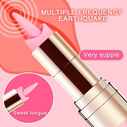 10 Speed Mini Lipstick Lick Tongue Vibrator USB Rechargeable Portable Bullet G-spot Clitoris Stimulator Adult Sex Products Toy