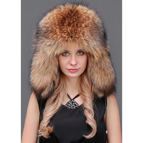 Men Women Winter Natural Fox Fur Hats Super Warm Real Raccoon Fur Hat Noble Genuine Leather Thick Silver Fox Fur Cap