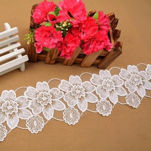 Soft Tulle Mesh Embroidery Lace Trim Black And White DIY Garment Accessories Free Shipping 8.5cm
