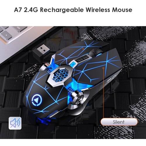 Backlit Rechargeable 1600DPI Adjustable Optical Mice 2.4G Wireless Game Mouse Laptop Computer Ergonomic Mice Silent