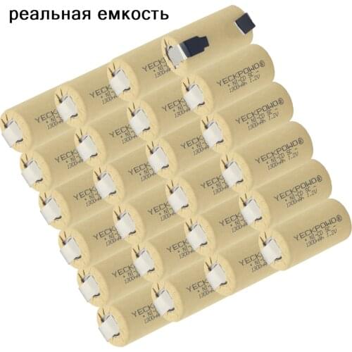 Real capacity as declared 24 pcs SC batteries 1300mAh NICD sub C battery 1.2V akkus flat top for power tools for dewalt
