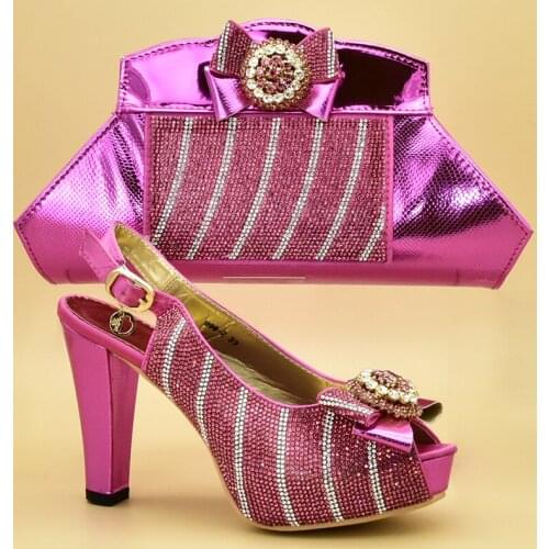 New Arrival African Shoes and Bags Matching Set Decorated with Appliques Nigerian Shoes and Matching Bag Shoes and Bags To Match