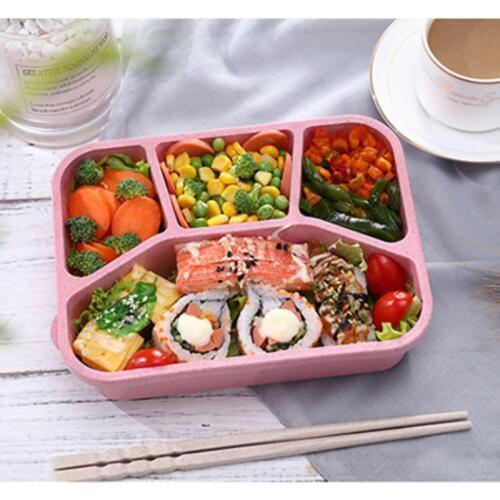 New Wheat Straw Microwave Lunch Box Multi-grid High Capacity Bento Box Office Students Convenient Durable Kids Food Container