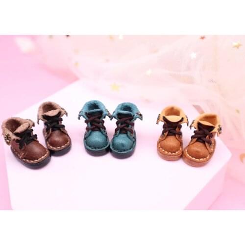 Ob11 doll shoes bjd shoes cowhide copper buckle leather boots for obitsu11,GSC clay,body9,YMY,1 / 12BJD doll Accessories boots