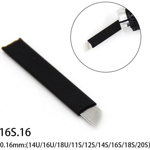 KZBOY 50PCS Hot Sale Flexible Sterilized Disposable Eyebrow Microblades 18U.16 Nano Blades and Deedles for Permanent Makeup