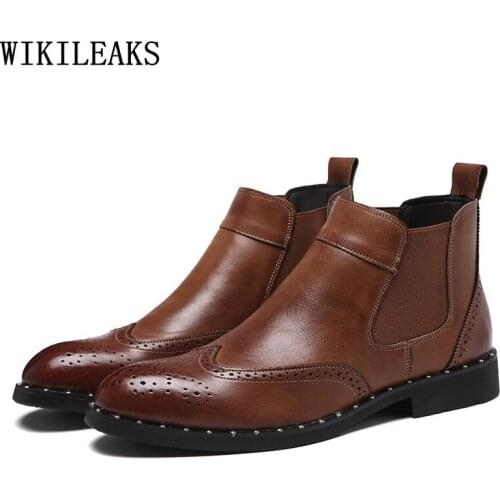 Office 2021 Chelsea Boots Leather Shoes Men Snow Boots for Men Male Shoes for Men Ankle Boots Man Los Zapatos De Los Hombres