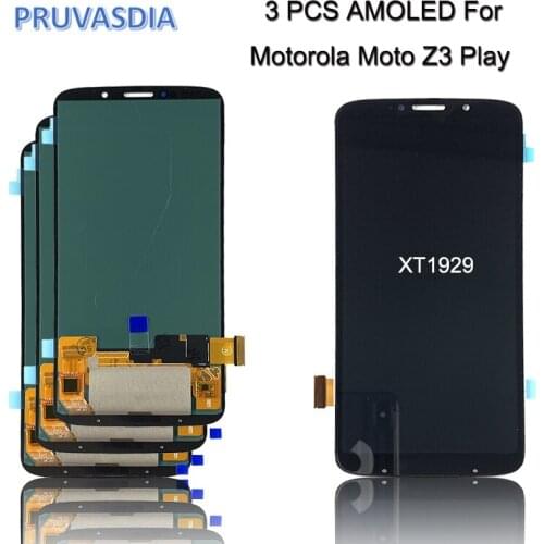 3 Piece Wholesale AMOLED Tested LCD For Moto Z3 Play XT1929 Display LCD Touch Screen Digitizer Assembly Replacement parts