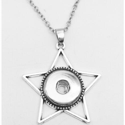 Five-pointed star snap button necklace NX1610 (fit 18mm 20mm snaps) BOBOSGIRL