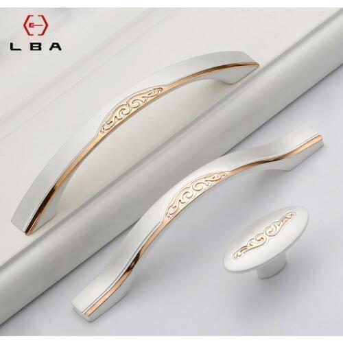 European Style Silver Kitchen Cabinet Handles Drawers Wine Cabinet Bedroom Interior Door Handle Drawer Flush Handles