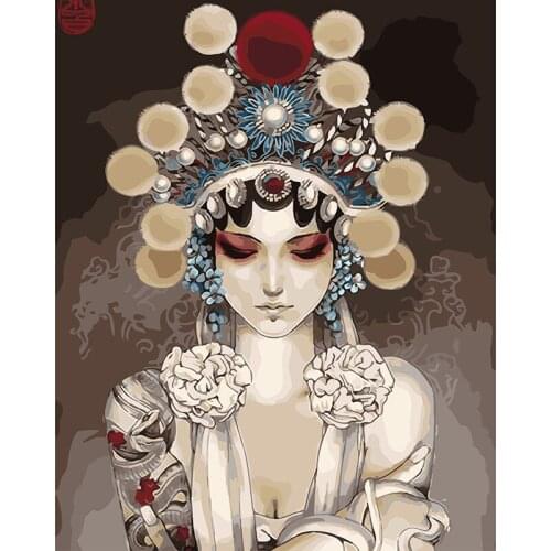 Theatrical Beauty Figure DIY Digital Painting By Numbers Modern Wall Art Canvas Painting Unique Gift Home Decor