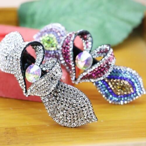 40*93mm Hot Korean style Hair Clip Accessory Wedding Headdress Crystal beads For Girls women Rhinestone Gifts Butterfly Hairpins