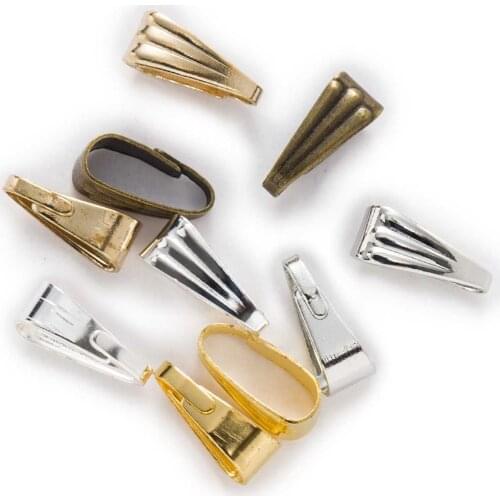 100 Piece 5 Colors Smooth Pinch Clip Bail Beads Connectors Pendatns Findings DIY Accessories Jewelry Making 7-8mm