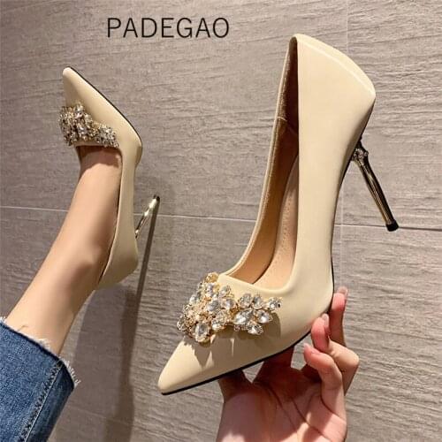Women Shoes 2020 Crystal Party Luxury High Heels Women Sexy Korean Heels