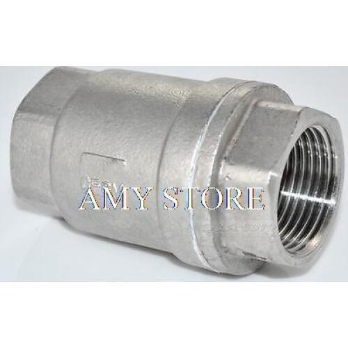 1/2" Female BSPP 304 Stainless Steel Check Valve WOG 1000 Spring Loaded In-line SUS/SS304