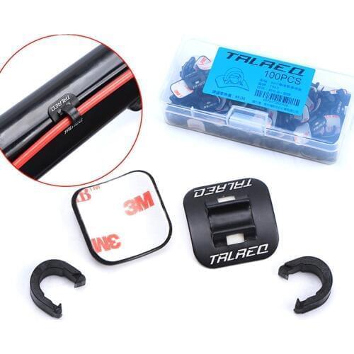 100pcs Alloy 3M Stick On Bicycle Housing/Hose Cables Guide W/C-clips,Adapter For Bike Shifter Brake Housing,Bike Frame C Buckle