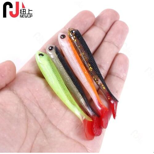 5pcs/Lot Fishing Jig Wobblers Soft Lures 7.5cm/3.4g Easy Shiner Double Color Silicone Artificial Bait Swimbait Carp Bass Tackle