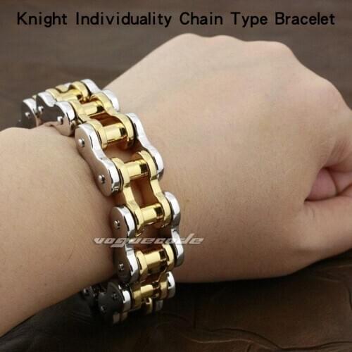 Huge Heavy Solid 316L Stainless Steel Cool Biker Individuality Bracelet 5S005 Length 9.2 inch Fits Wrist Size 7.2"~7.8"