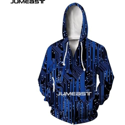 Jumeast Brand Men Women 3D Printed Electronic Chip Hip Hop Long Sleeve Jacket Sport Pullover Fashion Spring Zipper Hoodies