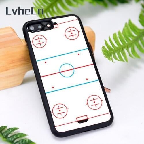 LvheCn Silicone Rubber Phone Case Cover for iPhone 6 6S 7 8 Plus X XS XR 11 12 Mini Pro Max Ice Hockey Rink