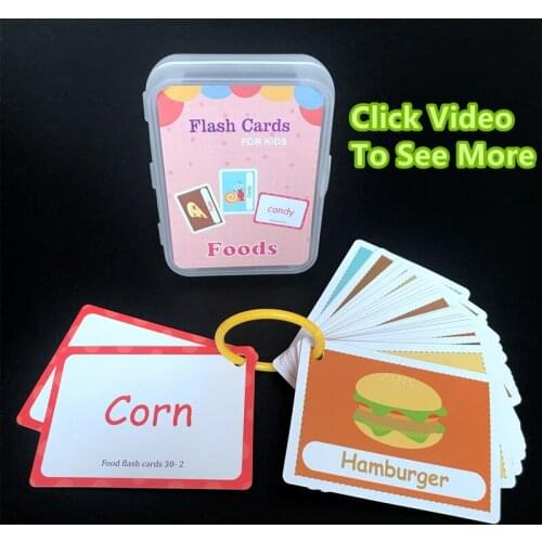 Kids Montessori Baby Learn English Word Card Flashcards Cognitive Educational Toys Picture Memorise Games Gifts for Children