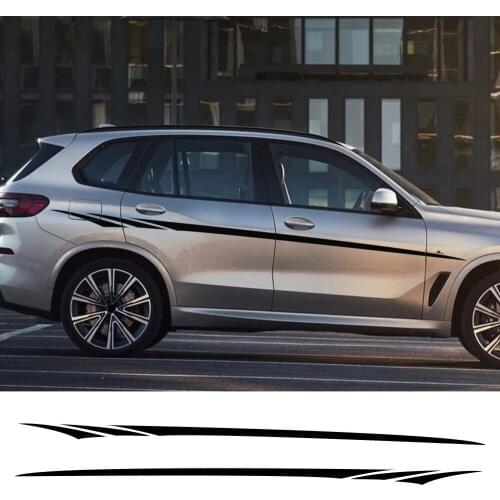 For Volkswagen Audi BMW Ford Toyota Nissan Long Stripe Car Stickers Auto Side Vinyl Decals Tuning Car Universal Accessories 2pcs