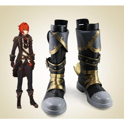 Genshin Impact Diluc Ragnvindr Games Cosplay Low Heel Shoes Boots Carnival Cosplay Costume Accessories Anime Adult COS Gift