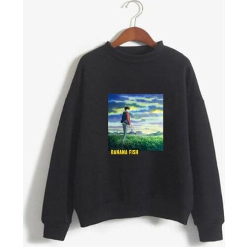 Hot Anime banana fish Hoodie Fashion O-neck Long Sleeve Loose Men
